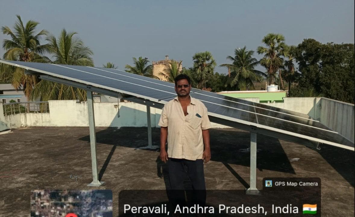 Solar installation in Peravali, Andhra Pradesh